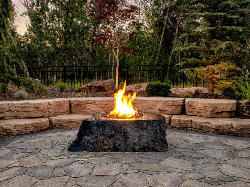 Evening fire pit gathering area